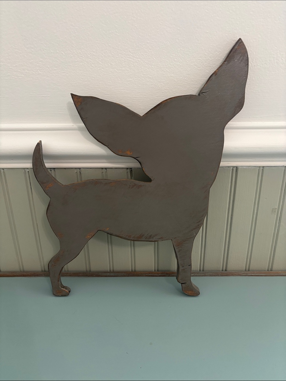Gray Chihuahua Silhouette Wall Accent